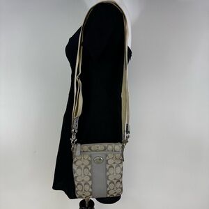 Coach Signature Gray/Silver Crossbody Bag